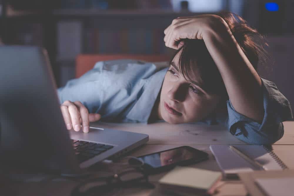 Man working late at night